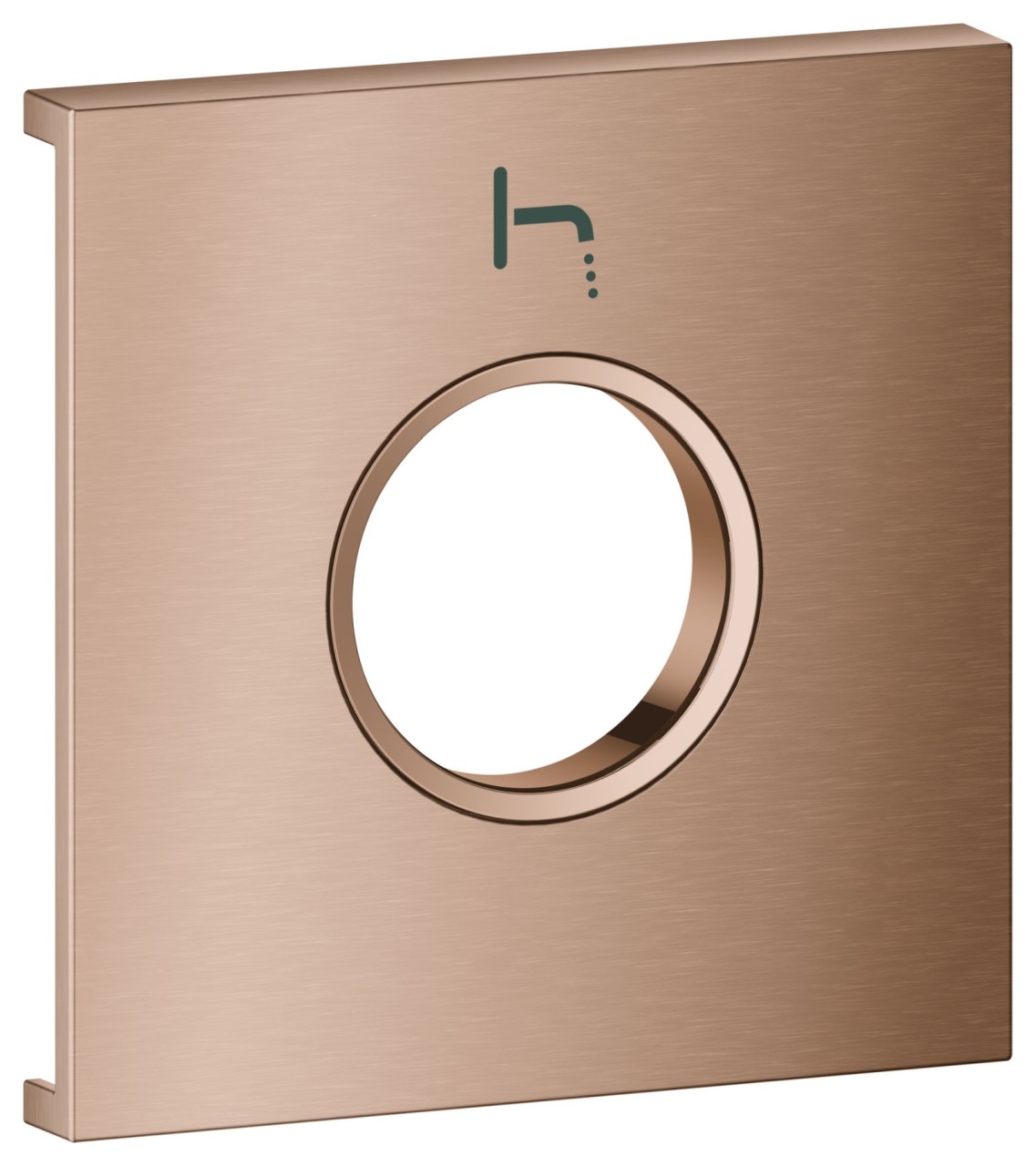 GROHE Metallplatte Grohtherm Aqua Tiles 107170, Symbol: Auslauf warm sunset gebürstet, 107170DL00 107170DL00