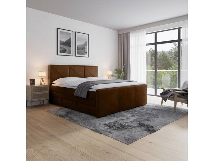 Boxspringbett mit Topper & Bettkasten 180x200 Bologna