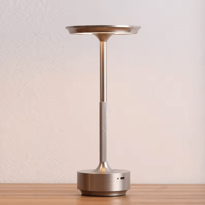 Inspire Curations Rechargeable Aluminum LED Table Lamp With Touch Control & Stepless Dimming silver changeable