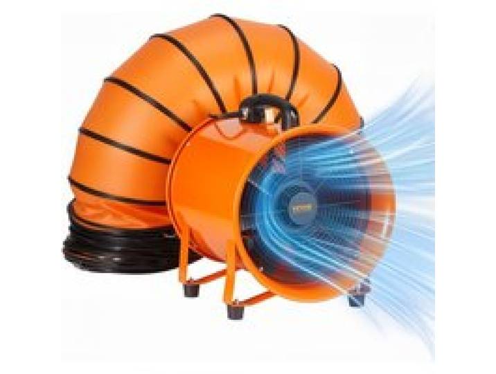 VEVOR Bauventilator 367-W-AC-Motor Baugebläse 2800 U/min Baulüfter Gebläse 2574 CFM (4373 m3/h) Axiallüfter mit 5 m Schlauch Axialgebläse 79 dB Geräuschpegel Industrielüfter