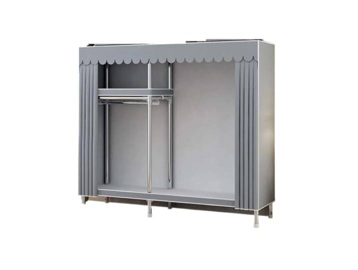 Einfacher Kleiderschrank mit Stahlrahmen, einfache Montage(Color-02-L115)