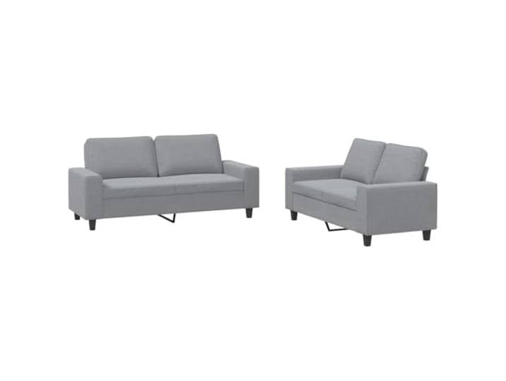 GHVBNMF 2-TLG. Sofagarnitur Hellgrau Polstersofa Set mit Kissen Gemütliche Couchgarnitur für Wohnzimmer und Büro, inklusive 4 Kissen und robuster Metall-Sperrholz-Konstruktion.