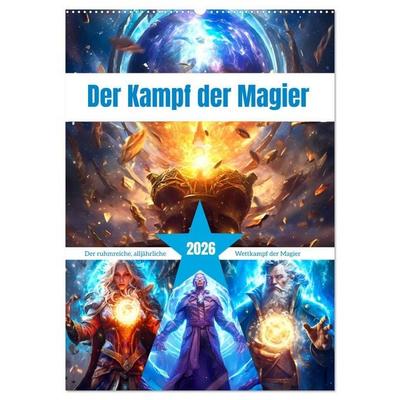 Der Kampf der Magier (Wandkalender 2026 DIN A2 hoch), CALVENDO Monatskalender
