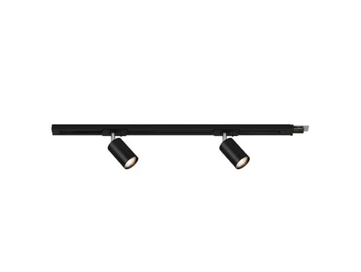 Briloner - Kit d'extension d'éclairage sur rail - Intensité variable - 2 spots GU10 réglables - Extensible - Système de rail - 0\,75 m - Noir