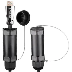 Lindy 10m gepanzert Fibre Optic Hybrid HDMI 8K60 Kabel (10 m), Videokabel, Schwarz