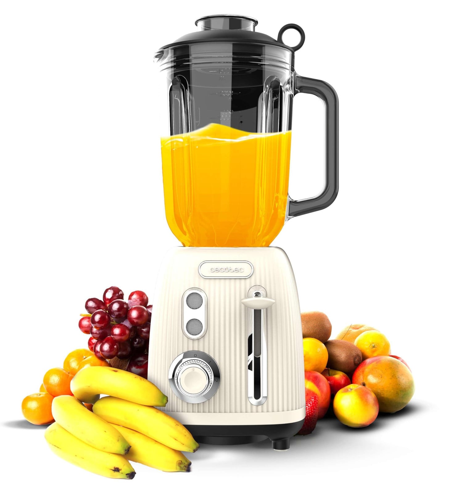Cecotec Standmixer Power Black Titanium RetroBeige, 1.200 Watt, 1,5 liter