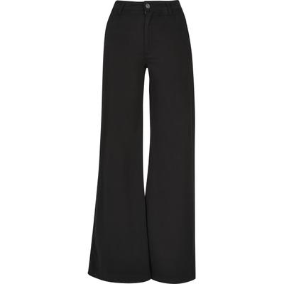 Chinohose URBAN CLASSICS "Urban Classics Damen Ladies High Waist Wide Leg Chino Pants", Damen, Gr. 30, Normalgrößen, schwarz, 98% Baumwolle, 2% Elasthan, unifarben, loose fit, Hosen Chinohose