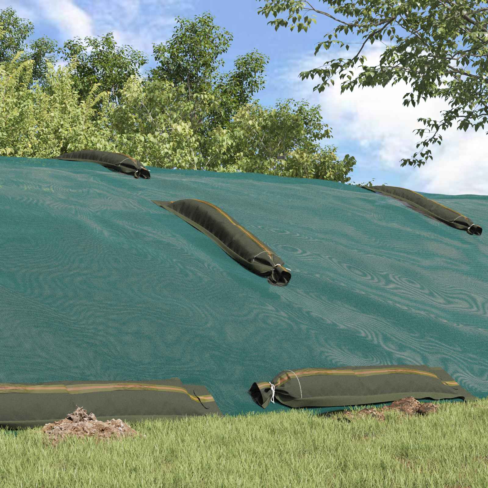 vidaXL Sacs de sable 50 pc Vert foncé 120 x 27 cm HDPE
