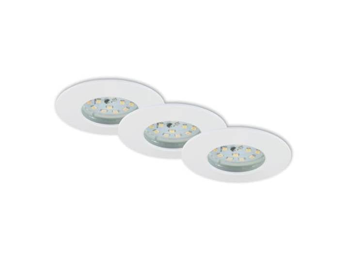 Briloner Leuchten - Luminaires encastrés LED\, lot de 3\, plafonniers de 5 watts chacun\, 400 lumens chacun\, 3 000 Kelvin\, IP44\, blanc\, 75 x 28 mm (D x H)