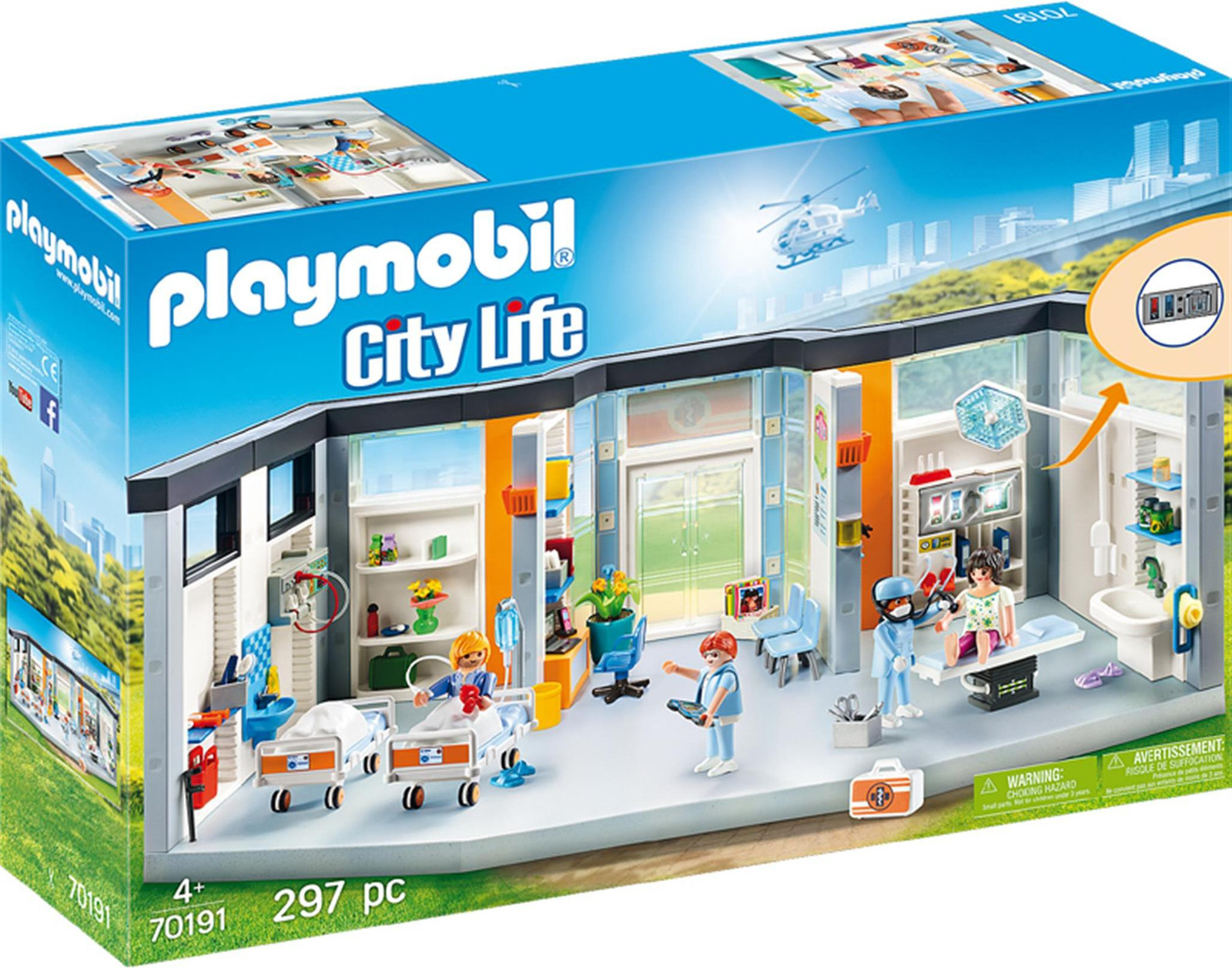 Playmobil Ziekenhuis met accessoires en 4 figuurtjes, 70191