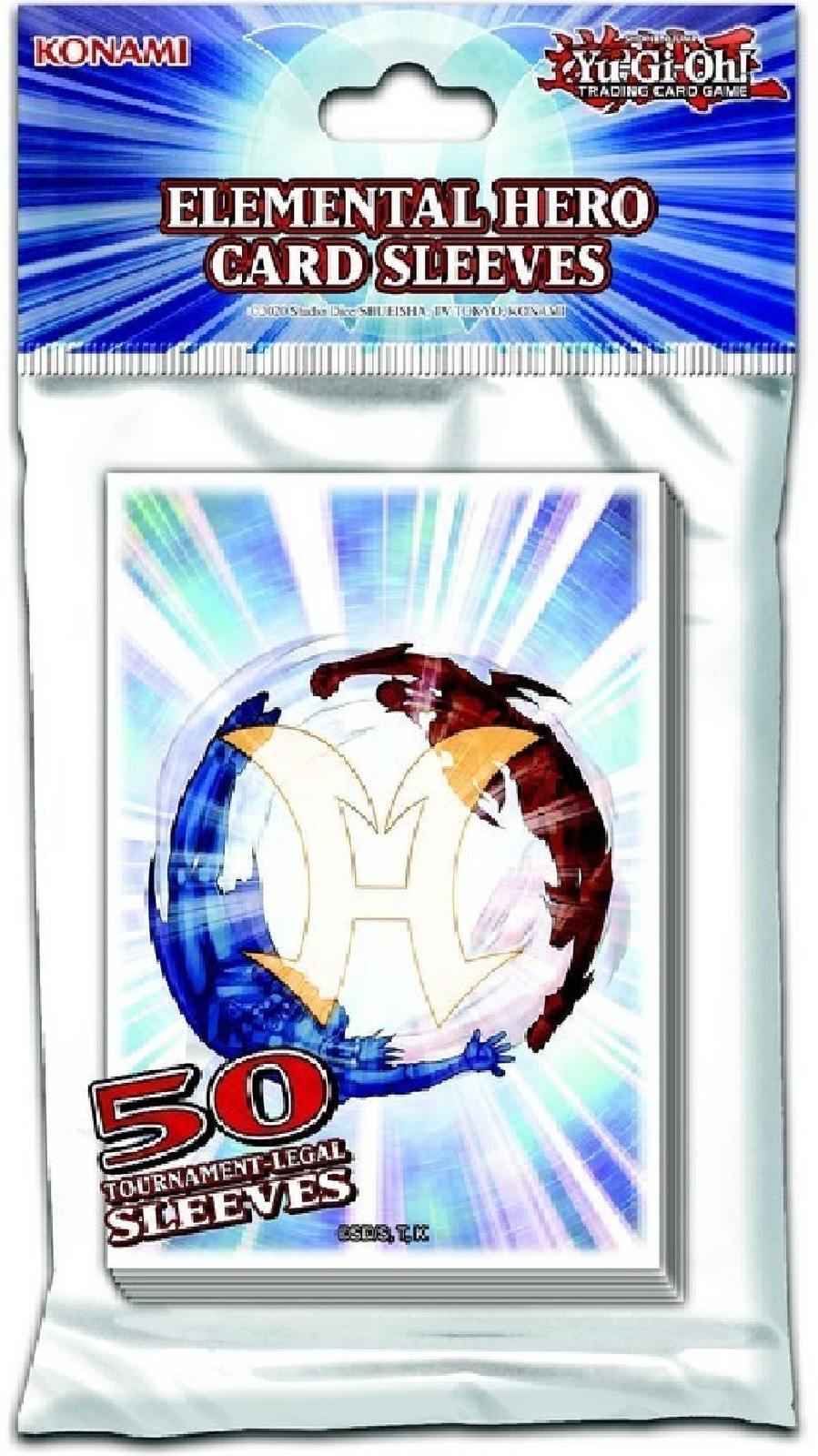 Konami Yu-Gi-Oh! Beschermhoezen voor Elemental Hero kaarten, 50 stuks