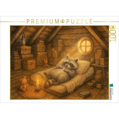 CALVENDO Puzzle Dachbodenträumer - Der kleine Waschbär | 1000 Teile Lege-Größe 64x48cm Foto-Puzzle für glückliche Stunden