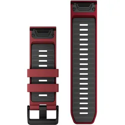Garmin Ersatzarmband QuickFit 26mm (26 mm, Silikon), Uhrenarmband, Grau, Rot