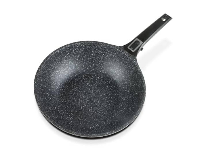 GSW 167796 Easy Click Bratpfanne mit abnehmbarem Griff, Aluminium, schwarz - ⌀24 cm