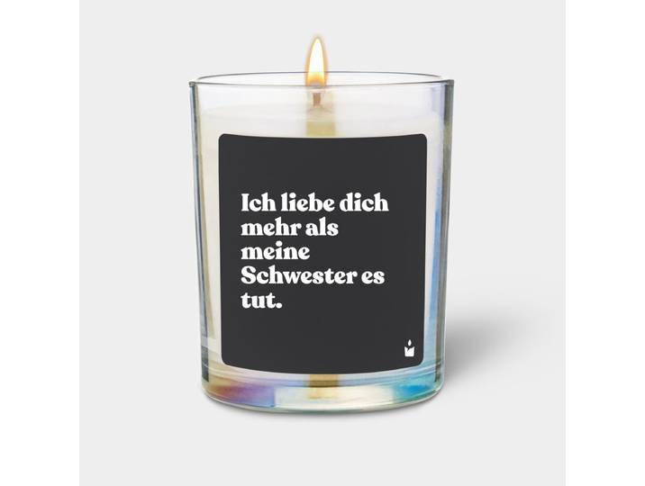 Duftkerze Rainbow Flowery Ich liebe dich mehr als meine Schwester es tut.