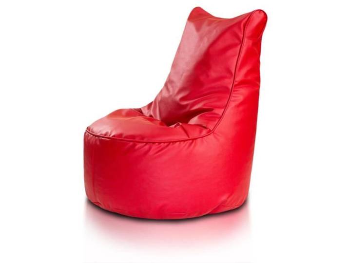 Fauteuil Assise Poire SEAT L Cuir écologique Rouge