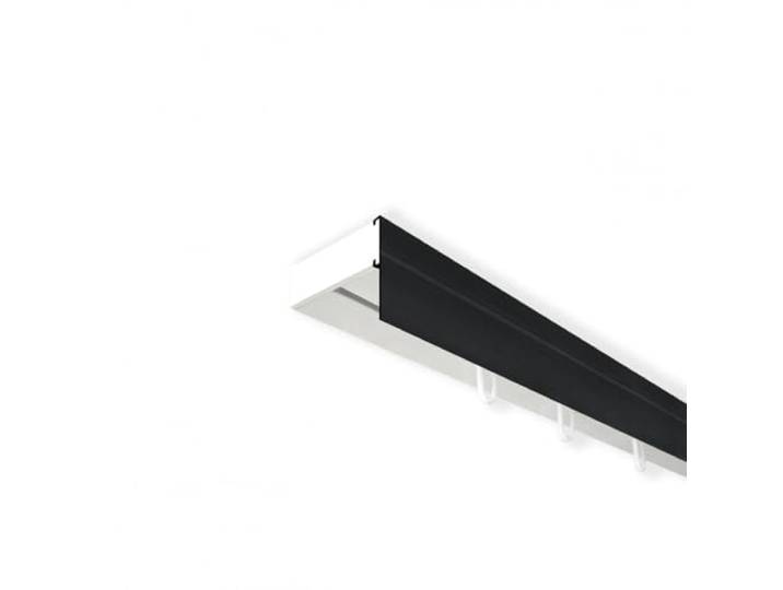 SN Deco Vorhangschiene SH 1-läufig Schwarz Blende 7.5cm, Weiß, 150cm