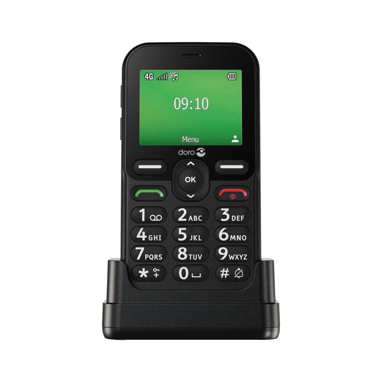 doro Leva E10 - schwarz 4G Mobiltelefon mit Secure-Button, HD-Voice, Hörgerätekompatibilität