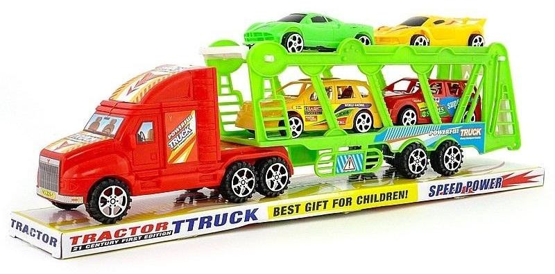 ADAR Aanhanger met vier speelgoedauto's voor kinderen