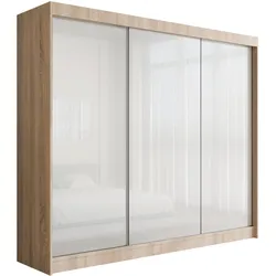 KLEIDERSCHRANK PEKA - 250 cm - Sonoma Eiche|Weiß