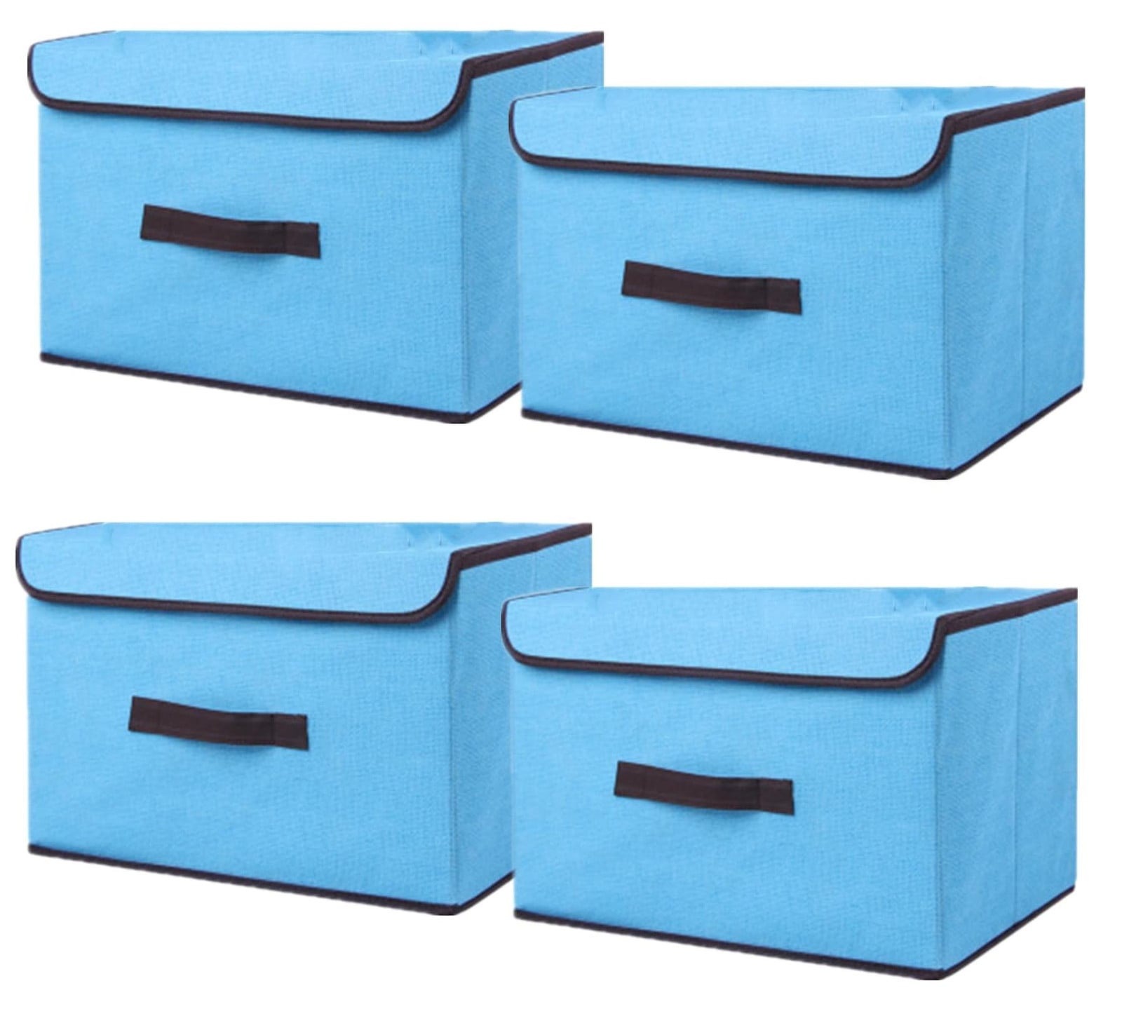 Set van 4 opvouwbare en stapelbare opbergboxen met deksel voor kleding