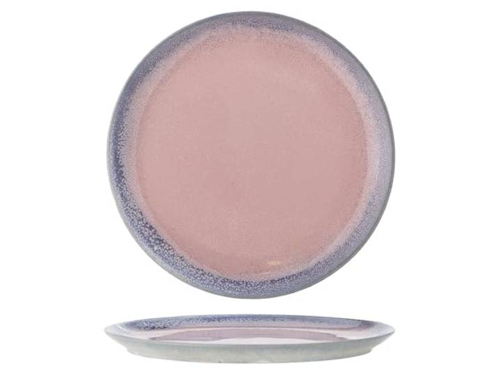 Bloomingville Paula Assiette en grès Motif rose 26\,5 x 2 cm