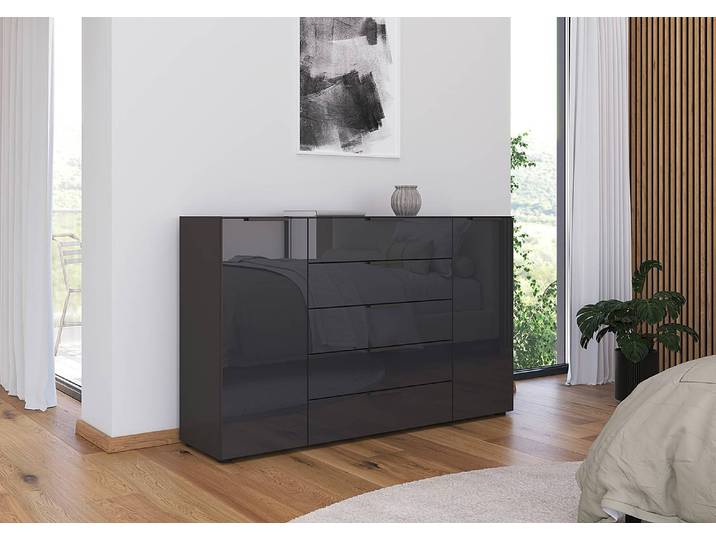 Sideboard Flipp Glas Typ B 160cm Grau/Graphit