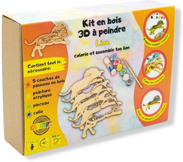 Kit en bois à peindre Lion - Creatif Wood
