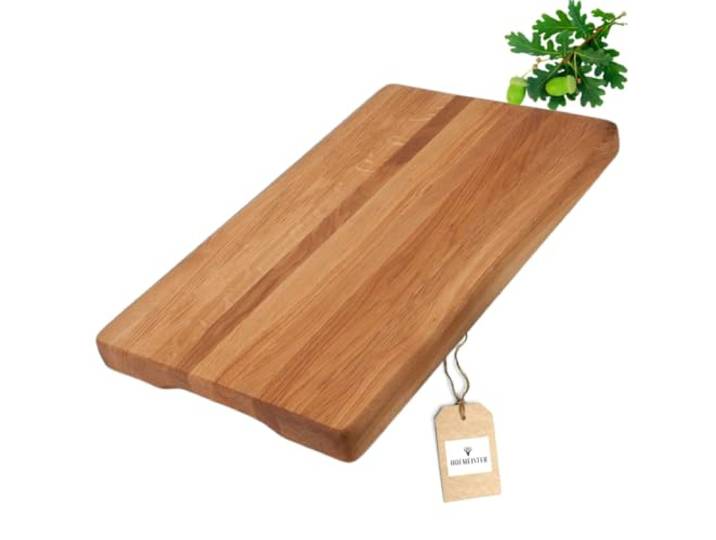 HOFMEISTER® Massives rechteckiges Schneidebrett aus Eiche 50 cm mit dezenten seitlichen Griffen
