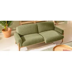 Segmüller Werkstätten Sofa 2-Sitzer groß Mika02 Stoff Grün Hellgrün