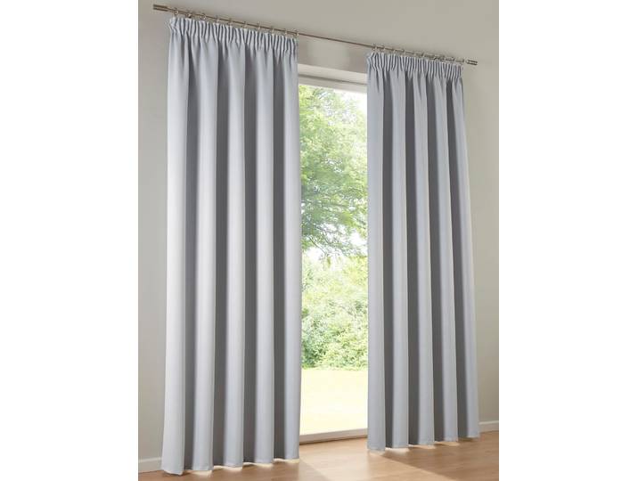 Vorhang HEINE HOME Gr. 1, grau, B:135cm H:145cm, Polyester, Gardinen, Vorhang