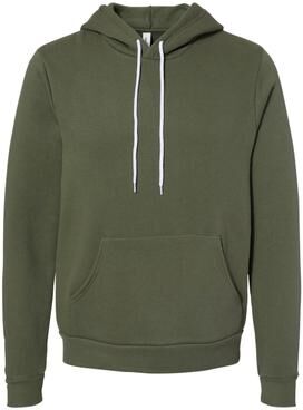 Bella + Canvas 3719 Sponge Fleece Hoodie in Military Green size 2XL B3719, BC3719