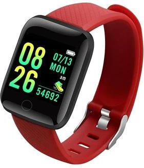 Uplifted Finds Smart Fitness Watch With Heart Rate Tracking Activity Monitoring And Message Alerts For Daily Wellness 116 Plus Red