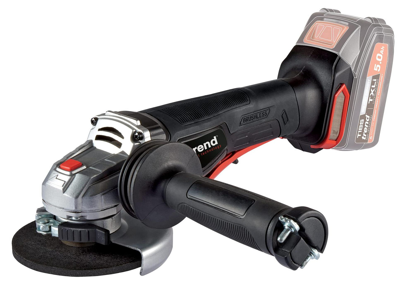 Trend T18S 18V draadloze borstelloze haakse slijper (losse machine)