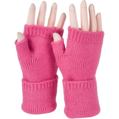 Strickhandschuhe STYLEBREAKER "Fingerlose Strickhandschuhe Einfarbig", Damen, pink, Obermaterial: 100% Polyacryl PAN., Modisch, Handschuhe