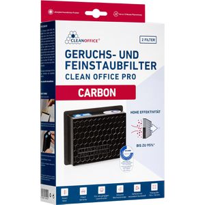 Clean-Office Feinstaubfilter Pro 8404040, Carbon, für Laserdrucker und Kopierer, 15 x 12cm, 2 Stück