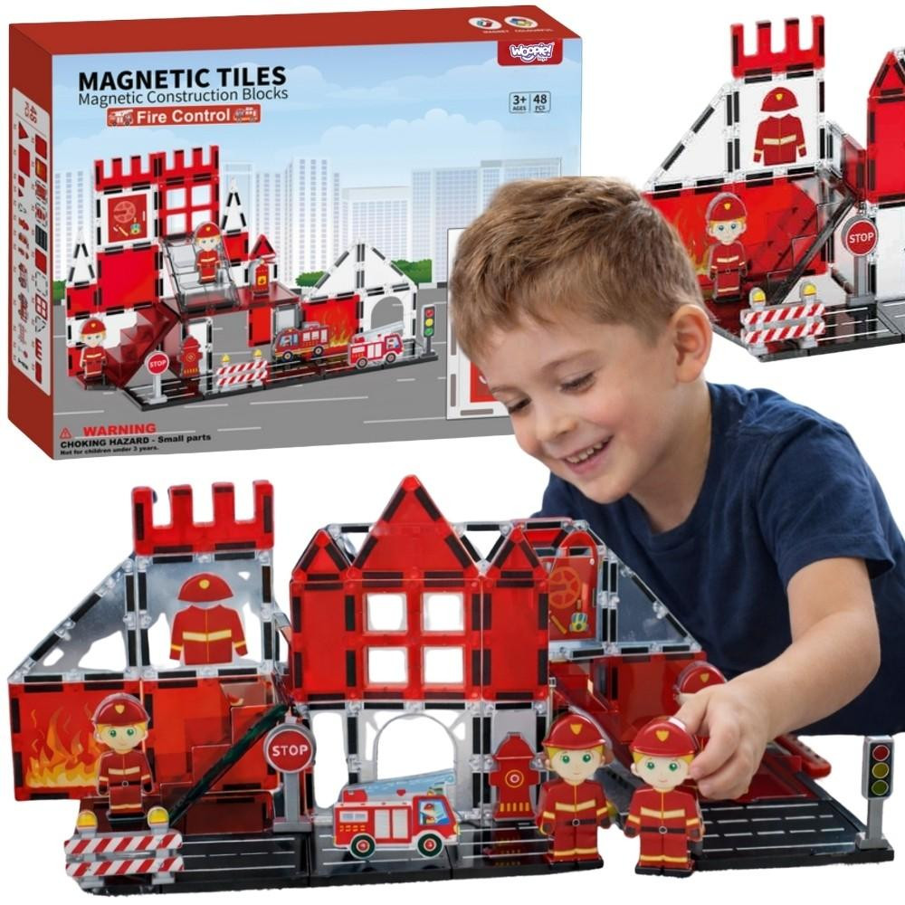 Woopie magnetische 3D-brandweerset met 48 blokken