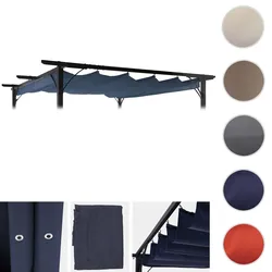 Ersatzbezug 370x300cm für Dach Pergola Pavillon HWC-C42 3,5x3,5m ~ blau