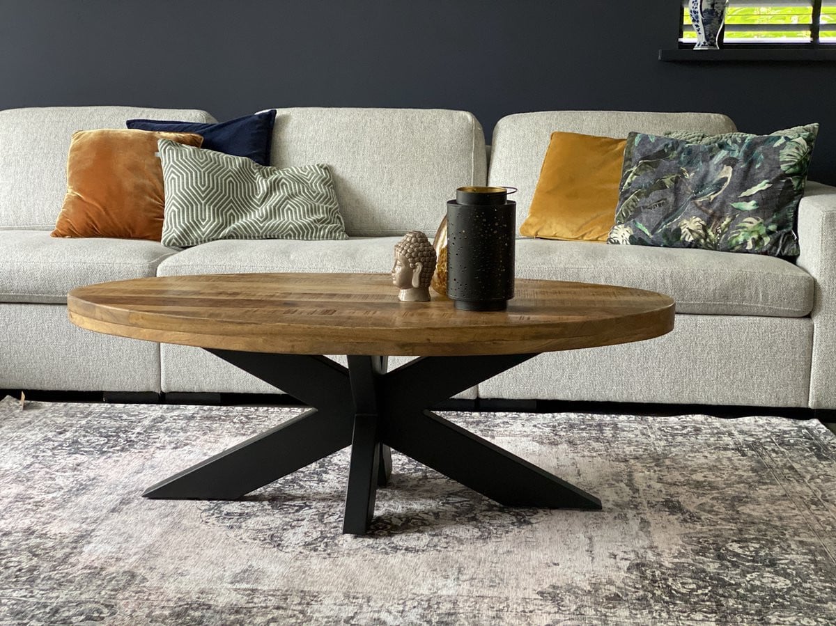 The Copperbarn Salontafel ovaal mangohout 130 x 70 cm