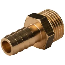 Messing Gewinde-Fitting Schlauchanschluss 1/2" AG (DN 15) Länge 13 mm - schwere Ausführung
