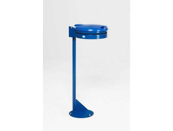 PROREGAL® Mülleimer Standhalter Gummiband Kunststoff-Deckel 105x37x46,5cm Stahl Blau