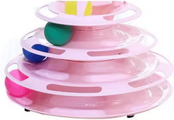 Inspire Curations SpinPaws Interactive 3 Tier Cat Track Tower Toy four Layers Pink