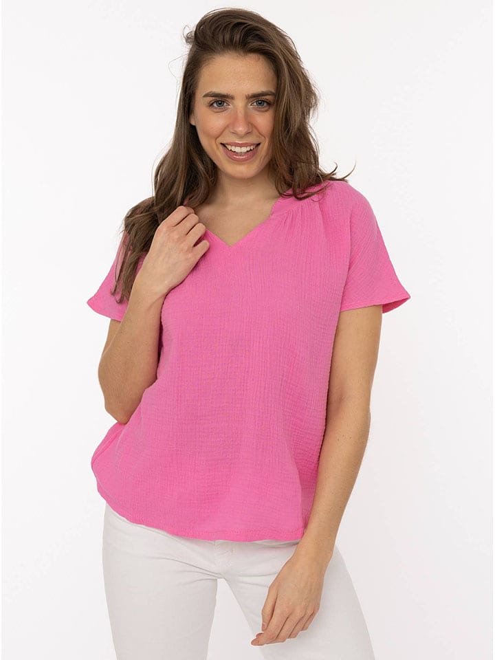 Zwillingsherz Musselin-Bluse in Pink - onesize