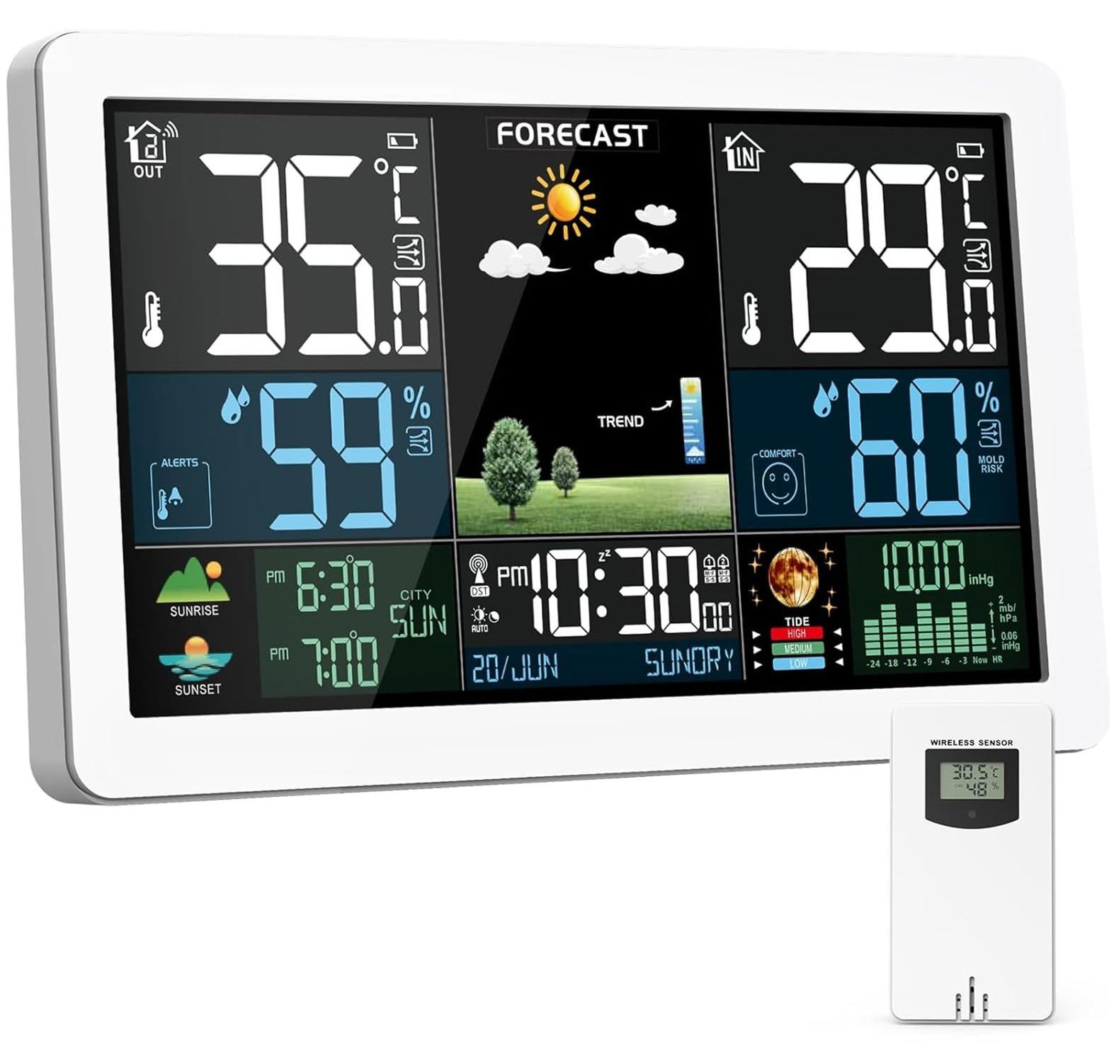 Selius Weerstation met Draadloze Buitensensor en Kleurendisplay