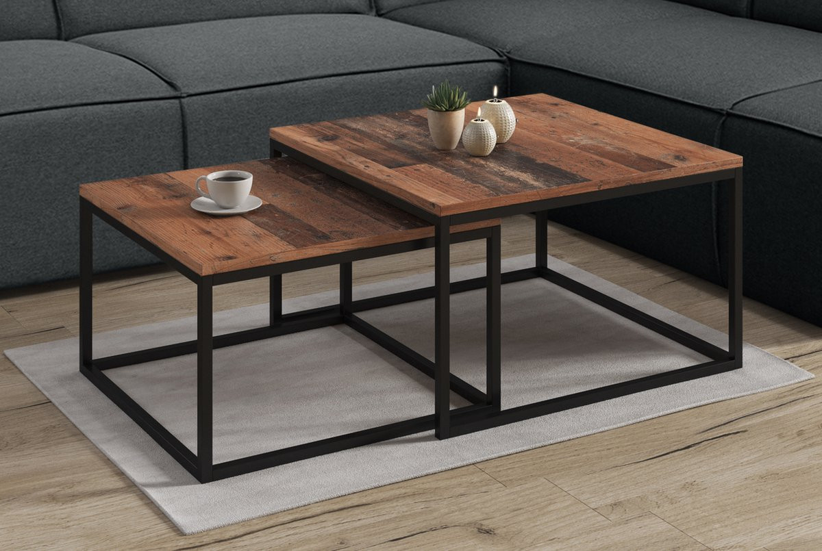 Meubella Salontafel Styler Old Wood set van 2