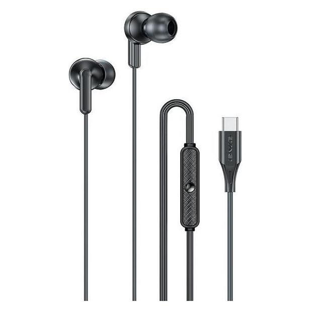 Awei słuchawki stereo PC-25T USB-C czarny/black (Kabelgebunden) (PC-25T)
