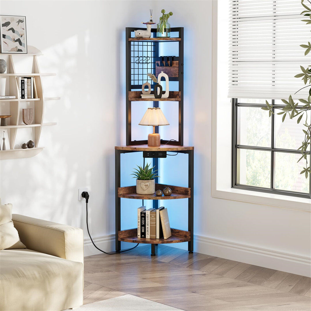 Rio Bastos 151.5 cm H x 40 cm W Corner Bookcase Brown / Black