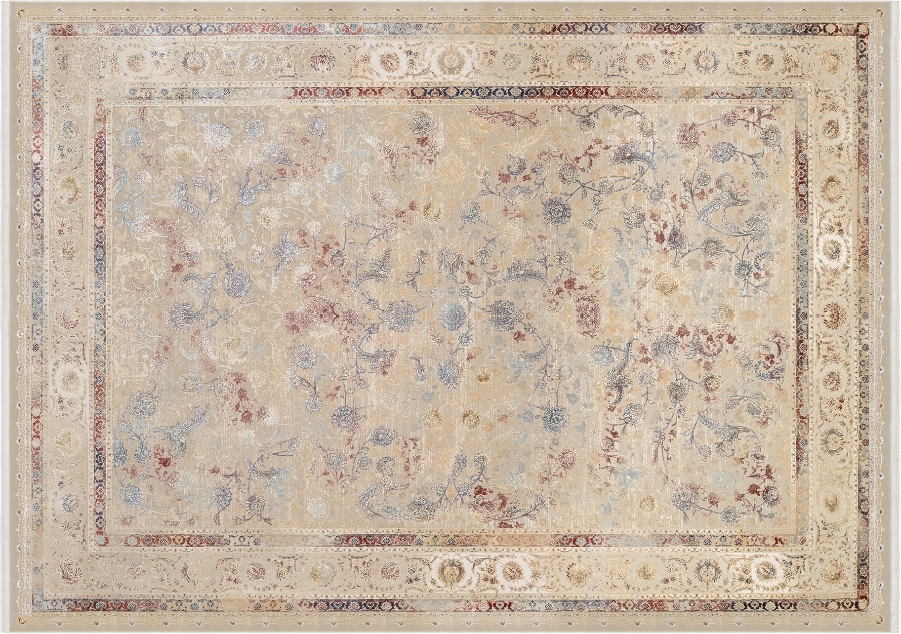Teppich OCI DIE TEPPICHMARKE "MYSTIC LIMITED", bunt (natur, multicolor), B:80cm H:7mm L:150cm, Polyacryl, Teppiche, Teppich, florale Muster in 3D-Optik, Bordüre, maschinell gewebt, Wohnzimmer natur, multicolor B : 80cm 1 Stk., 7mm, L: 150cm
