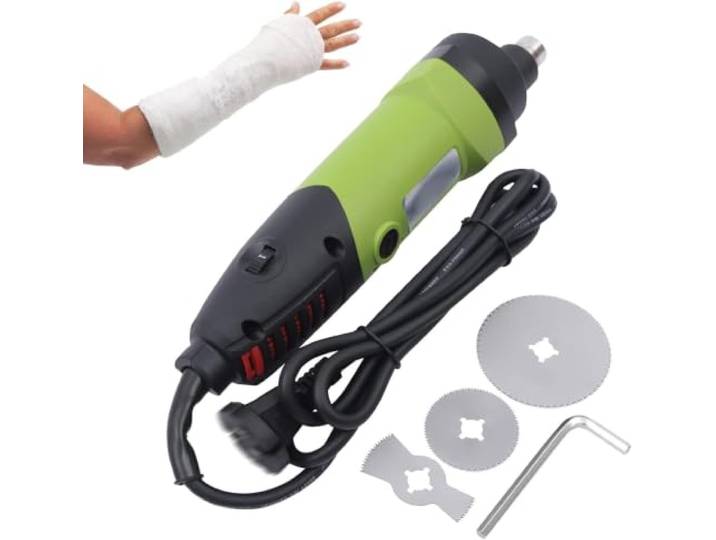 Elektrische Gipssäge, 125-W-Gipsschneider für orthopädische Eingriffe, orthopädische Schneidemaschine, mit 3 Sägeblättern, für den professionellen Einsatz im Krankenhaus