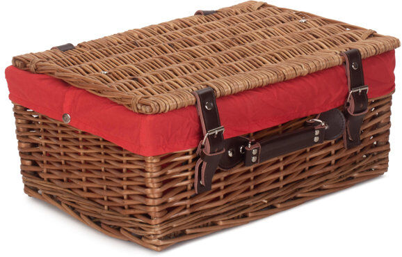 August Grove Wicker Basket with Lining Double Steamed Hamper/Red Lining